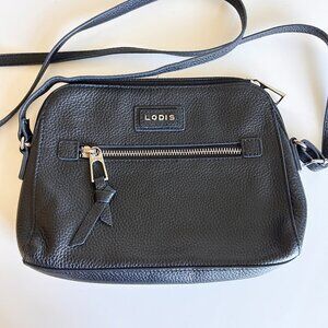 Lodis Crossbody Purse Black Pebbled Leather